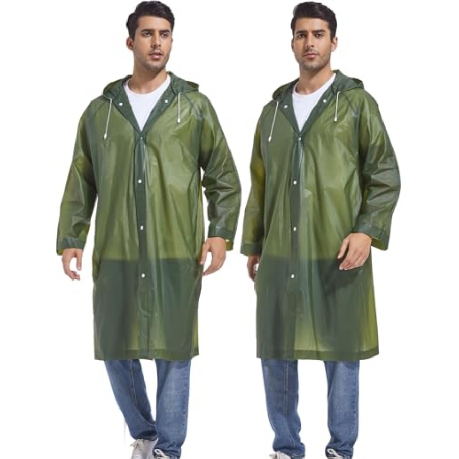 Emergency Poncho Rain - 2-Pack Reusable Rain Ponchos for Adults,
