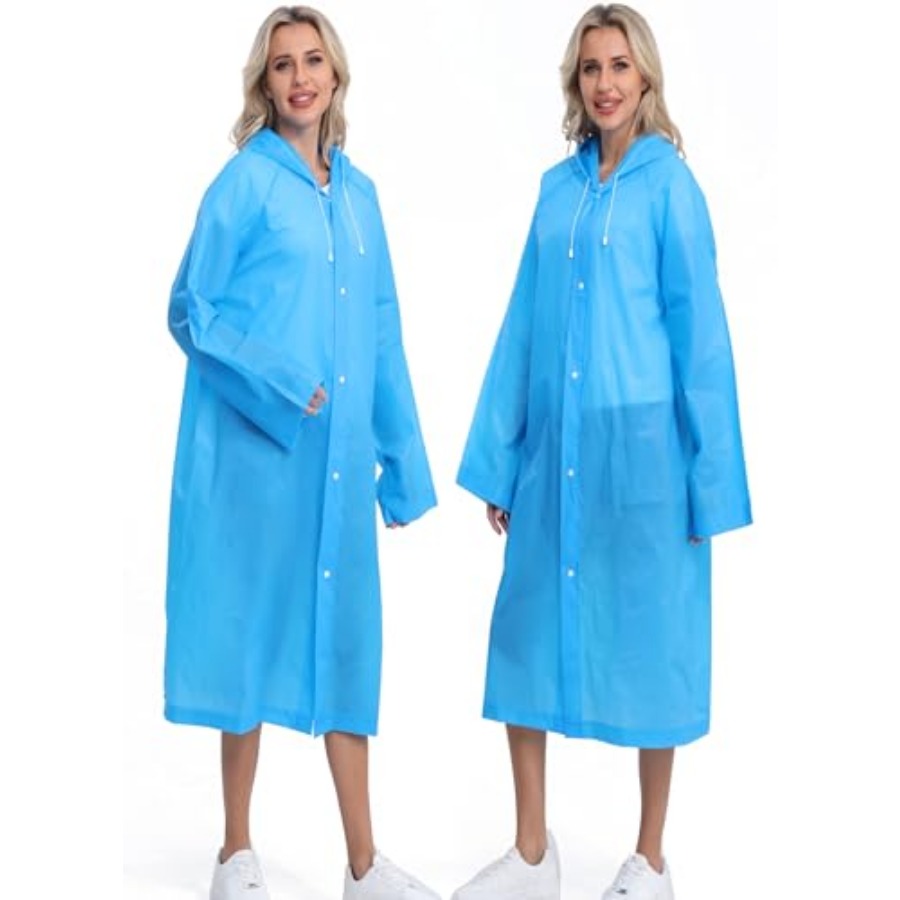 2-Pack Reusable Rain Ponchos f - Emergency Poncho Rain ulasan dan harga