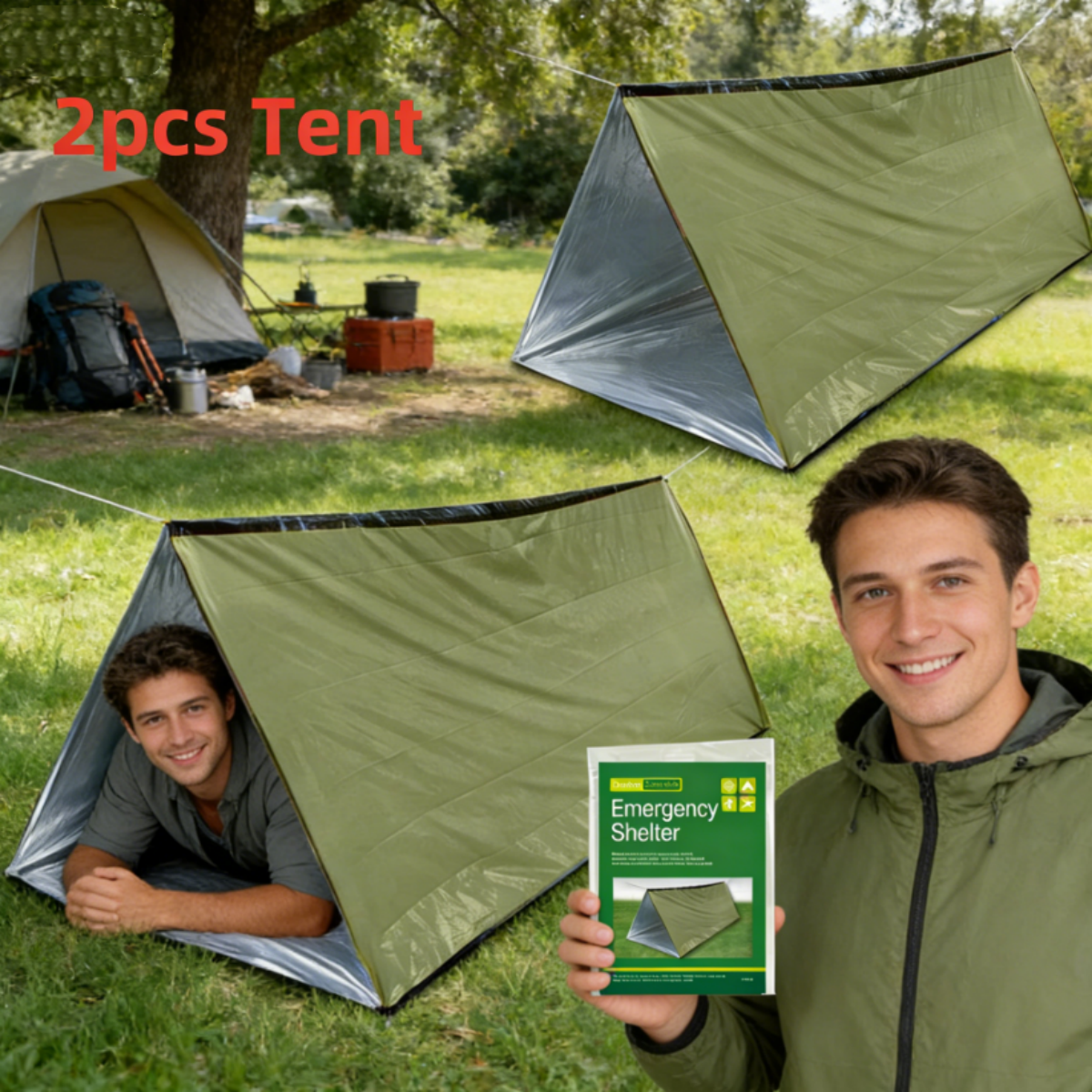 2Pcs Reflective Mylar Tent Lig - Emergency Mylar Tent ulasan dan harga