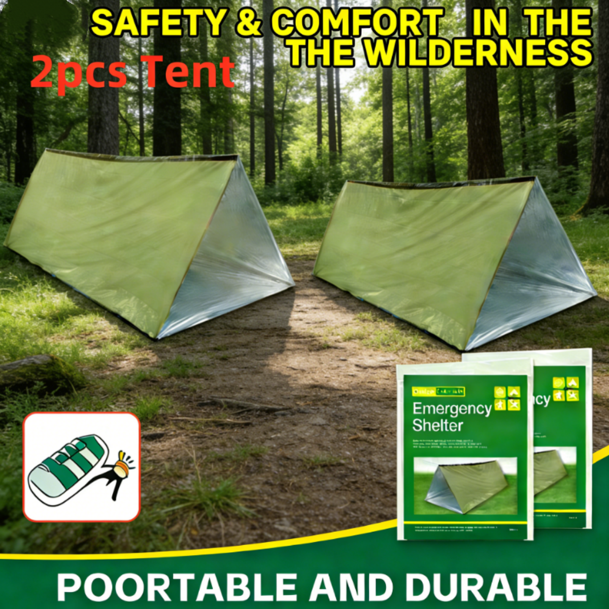 2Pcs Reflective Mylar Tent Lig - Emergency Mylar Tent ulasan dan harga