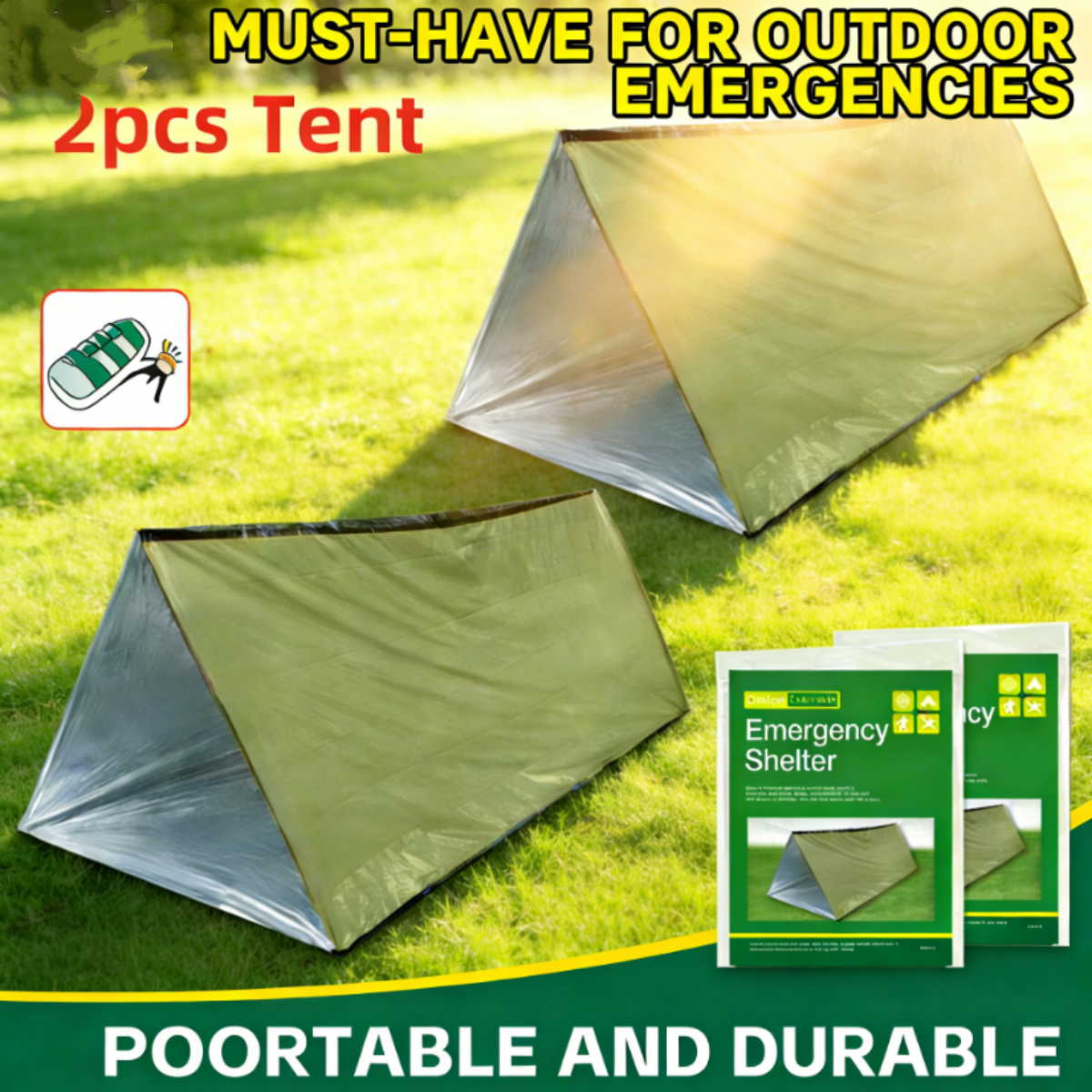2Pcs Reflective Mylar Tent Lig - Emergency Mylar Tent ulasan dan harga
