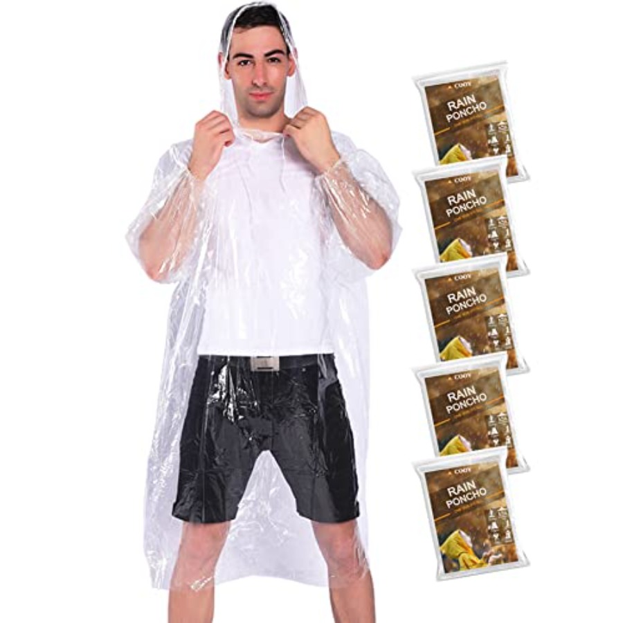 Rain Ponchos, with Drawstring  - Emergency Poncho Rain ulasan dan harga
