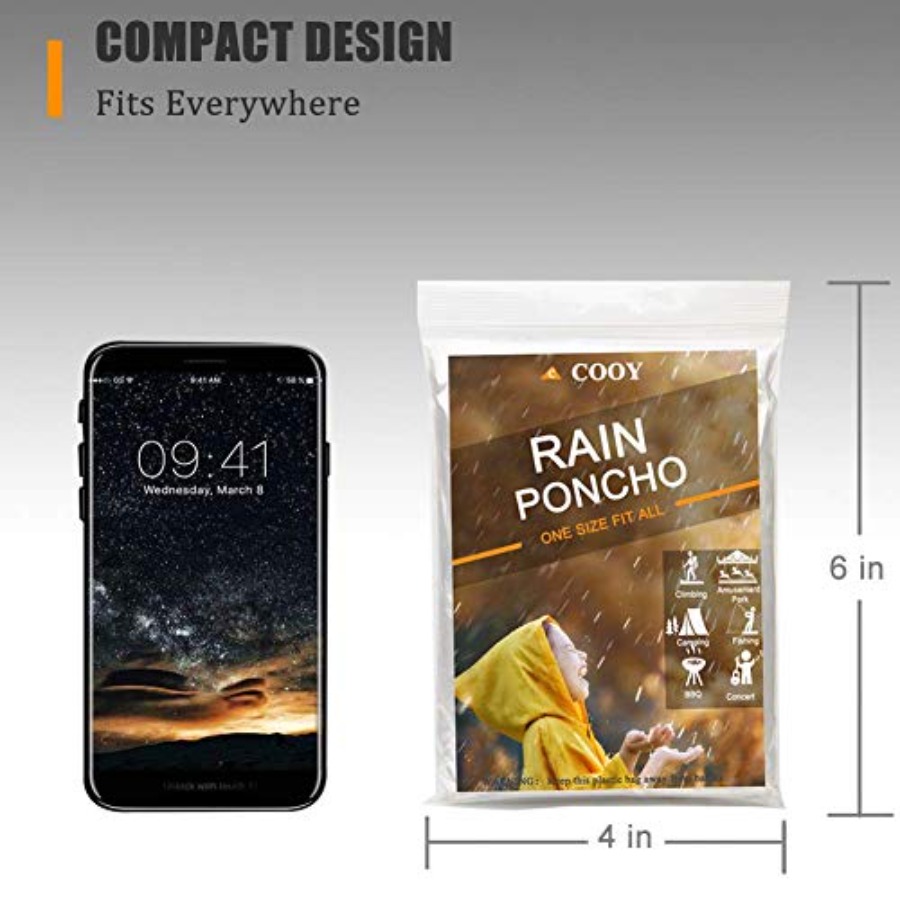 Rain Ponchos, with Drawstring  - Emergency Poncho Rain ulasan dan harga